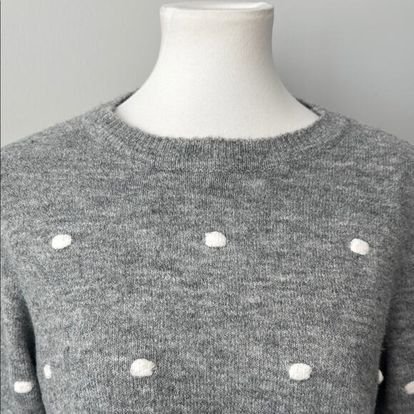Pink Clover Gray Pullover Crewneck Polka Dot Sweater Women's Large - Picture 2 of 7